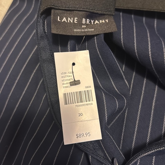 Lane Bryant navy blue pen, striped suit jacket size 18 skirt size 20 - Picture 9 of 9